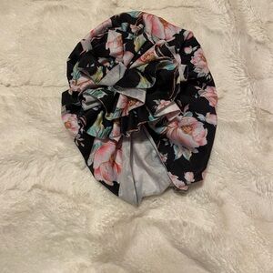 Floral Black and Pink Turban